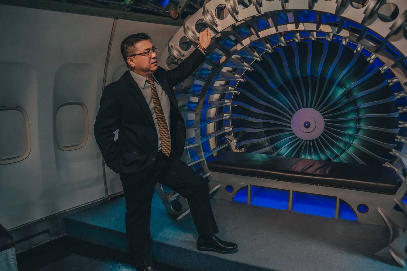 Aerospace engineer working