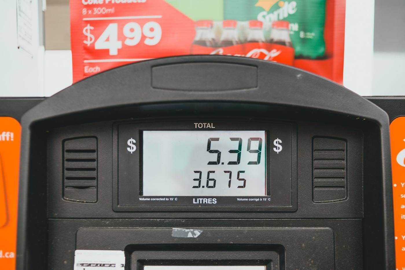 Gas station price sign
